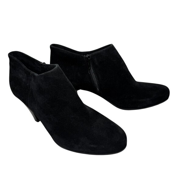 NEW La Canadienne 'Donovan' Waterproof Black Suede Heeled Bootie SIZE 8 $498 - Picture 3 of 6